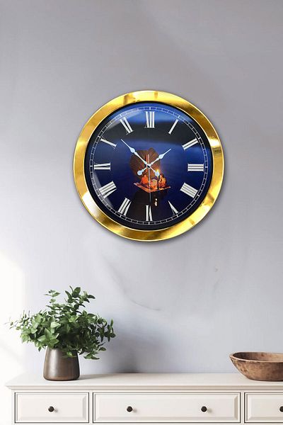 Kasva Concept Gift 36 cm Gold Metal Romance Wall Clock