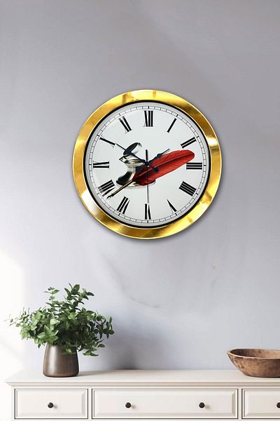 Kasva Concept Gift 36 cm Gold Metal Vintage Wall Clock