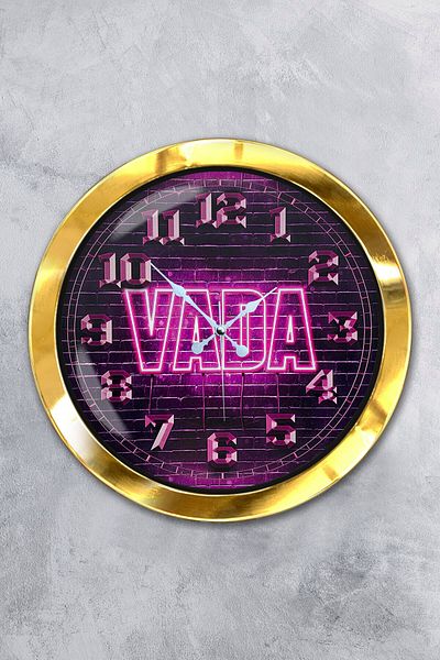 Kasva Concept Gift 36 cm Gold Metal Vada Wall Clock