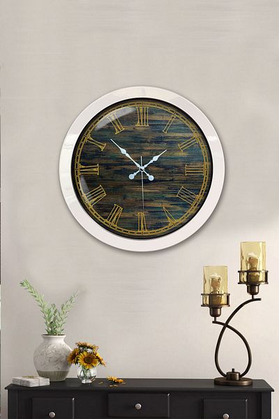 Kasva Concept Gift 36 cm White Metal Roman Wall Clock