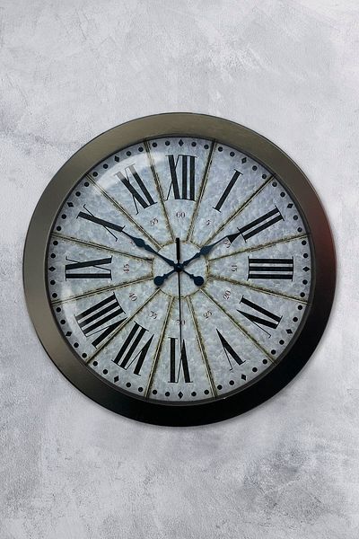 Kasva Concept Δώρο 36 εκ. Μαύρο Μεταλλικό Διακοσμητικό Ρολόι Τοίχου