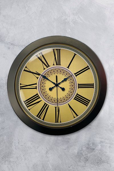 Kasva Concept Gift 36 cm Black Metal Roman Numeral Wall Clock
