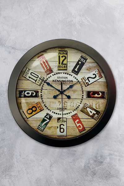 Kasva Concept Gift 36 cm Black Metal Decorative Wall Clock
