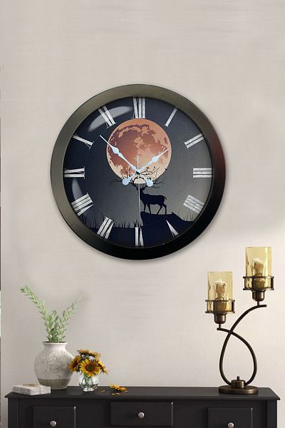Kasva Concept 36 cm Black Metal Sunset Wall Clock