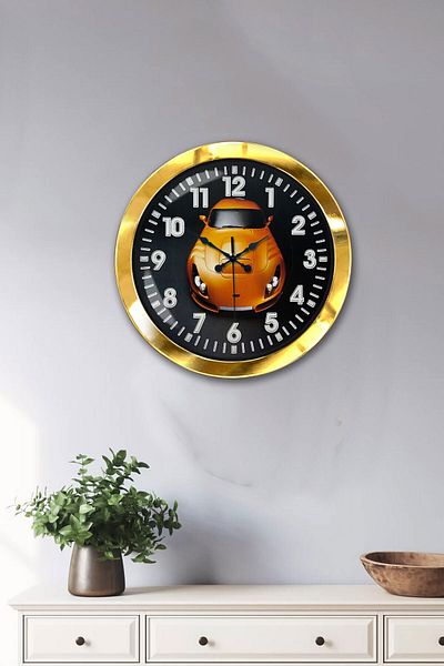 Kasva Concept 36 cm Gold Metal Auto Gallery Wall Clock