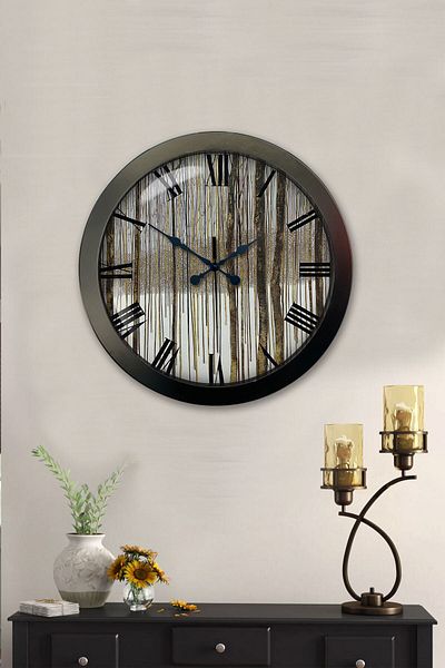 Kasva Concept Gift 36 cm Black Metal Roman Numeral Wall Clock