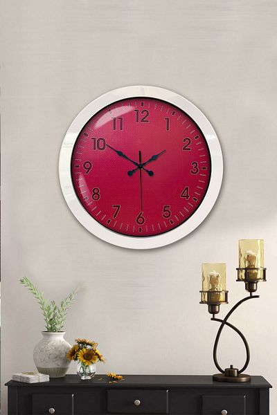 Kasva Concept Gift 36 cm White Metal Pink Wall Clock