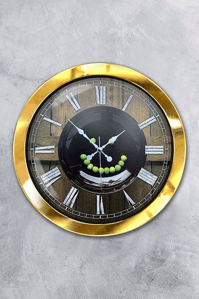 Kasva Concept Gift 36 cm Gold Metal Kitchen Wall Clock