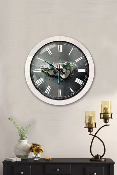 Kasva Concept Gift 36 cm White Metal Natural Wall Clock