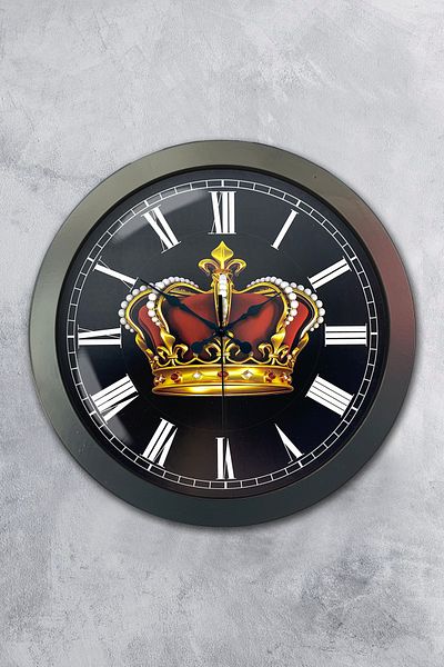 Kasva Concept Antique Metal King Crown Wall Clock 36 cm