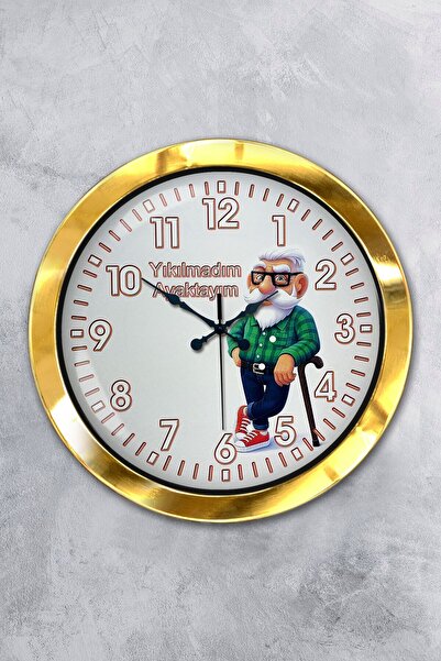 Platin Saat هدية ساعة حائط معدنية ذهبية مضحكة مقاس 36 سم