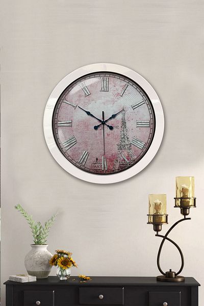 Kasva Concept Gift 36 cm White Metal Paris Wall Clock