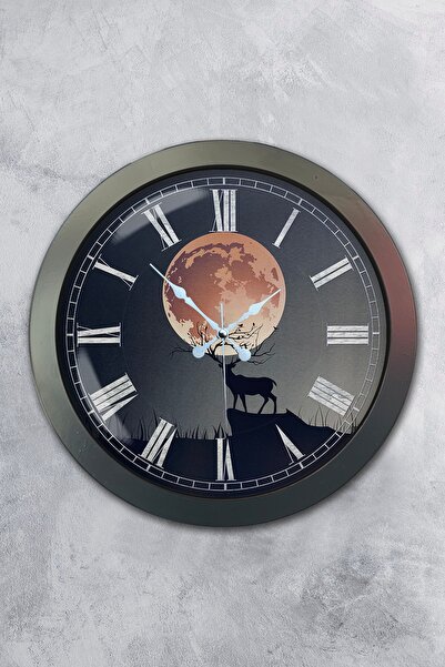 Kasva Concept هدية ساعة حائط معدنية أنثراسايت مقاس 36 سم لغروب الشمس