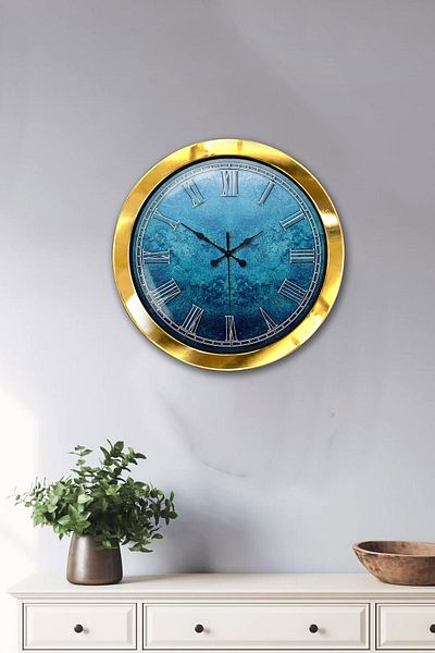 Kasva Concept Gift 36 cm Gold Metal Elite Wall Clock