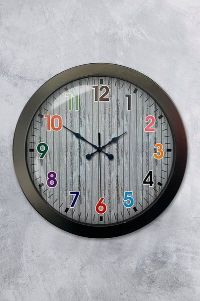 Kasva Concept Gift 36 cm Black Metal Children's Wall Clock