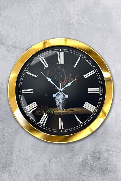 Kasva Concept هدية ساعة حائط على شكل زهرة معدنية ذهبية مقاس 36 سم