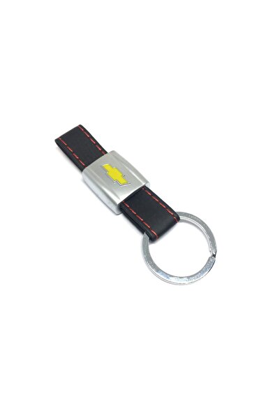 Oto Aksesuarcım Breloc auto din piele Chevrolet cu metal în mijloc, crom negru