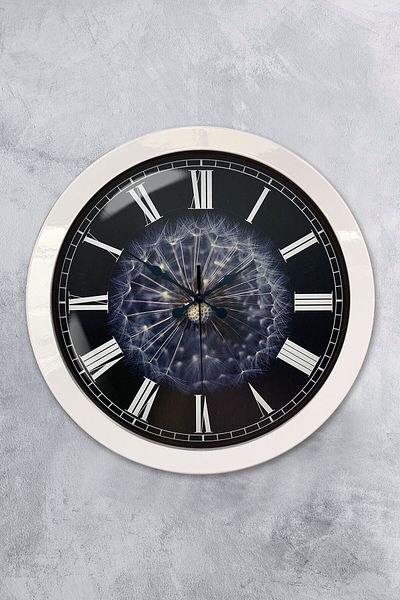 Kasva Concept Gift 36 cm White Metal Feather Wall Clock