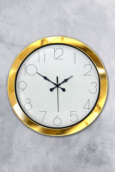 Kasva Concept Gift 36 cm Gold Metal Modern Wall Clock