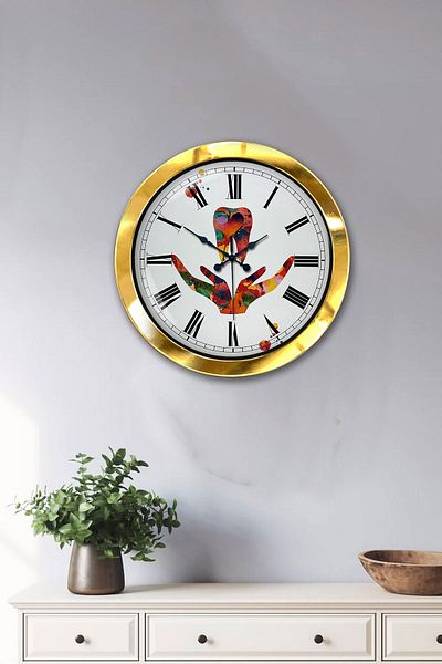 Kasva Concept Gift 36 cm Gold Metal Tooth Wall Clock