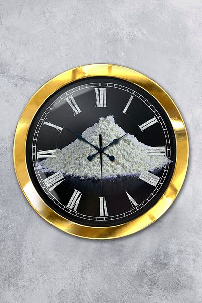 Kasva Concept Gift 36 cm Gold Metal Kitchen Wall Clock