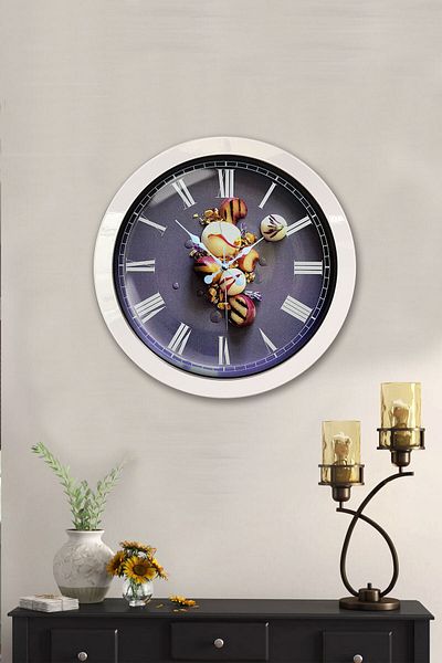 Kasva Concept Cadou 36 Cm Ceas de Perete Bucătărie Metal Alb