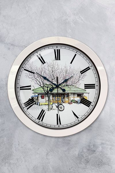 Kasva Concept Gift 36 cm White Metal Nostalgia Wall Clock