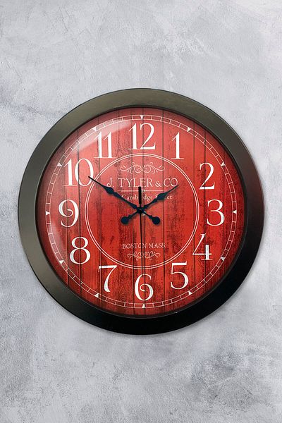 Kasva Concept Gift 36 cm Black Metal Boston 2 Wall Clock