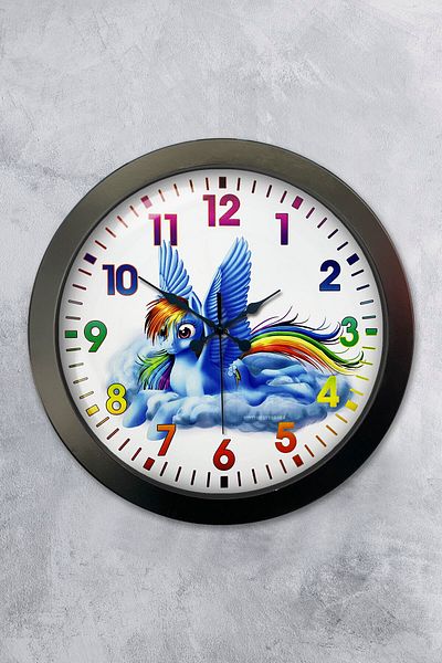 Kasva Concept 36 cm Black Metal Children's Room Wall Clock