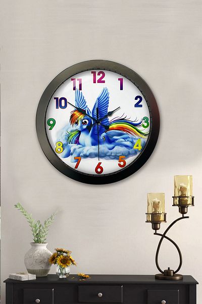 Kasva Concept 36 cm Black Metal Children's Room Wall Clock