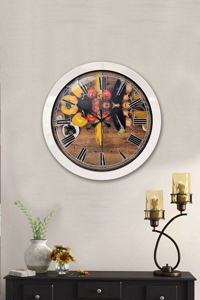 Kasva Concept Gift 36 cm White Metal Kitchen Wall Clock