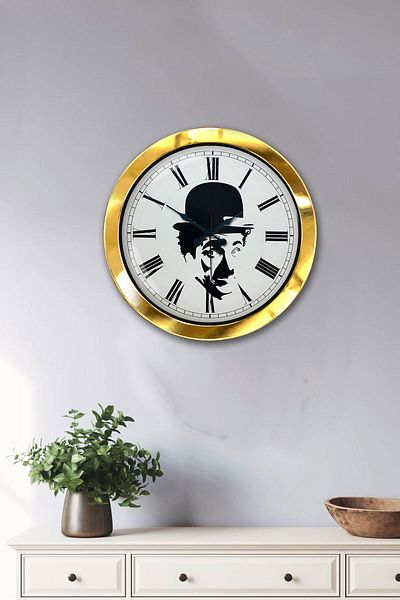 Kasva Concept Gift 36 cm Gold Metal Charli Coupling Wall Clock