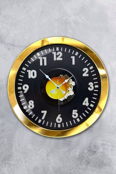Kasva Concept Gift 36 cm Gold Metal Egg Wall Clock