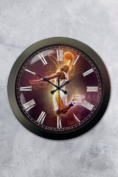 Kasva Concept Gift 36 cm Black Metal Basketball Wall Clock