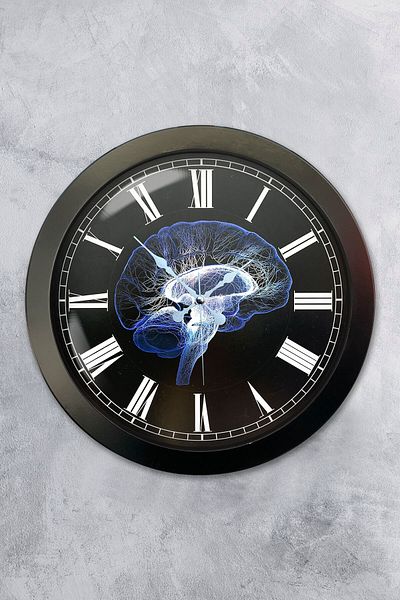 Kasva Concept Gift 36 cm Black Metal Brain Wall Clock