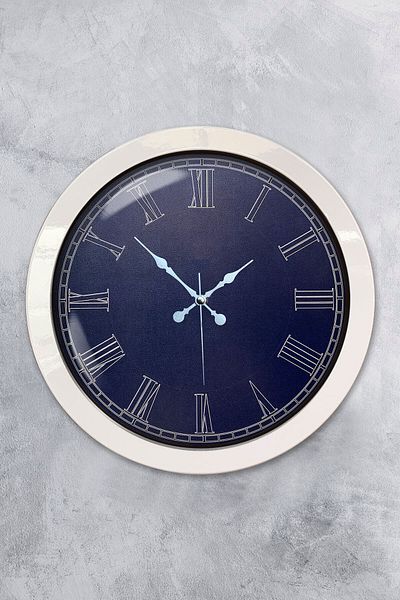 Kasva Concept Gift 36 cm White Metal Blue Wall Clock