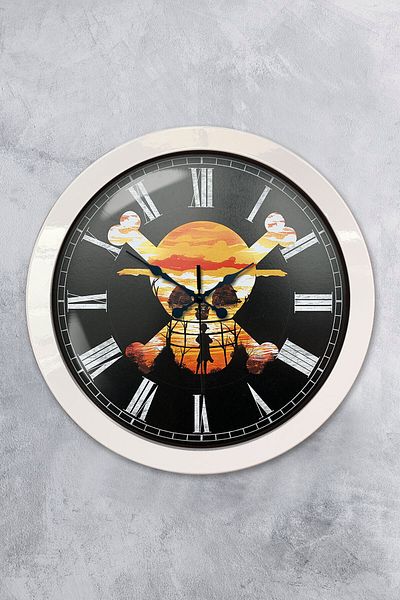 Kasva Concept Gift 36 cm White Metal Pirate Wall Clock