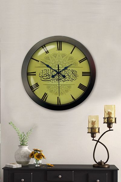 Kasva Concept Gift 36 cm Black Metal Verse Wall Clock
