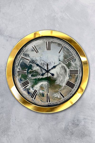 Kasva Concept Gift 36 cm Gold Metal Wave Wall Clock