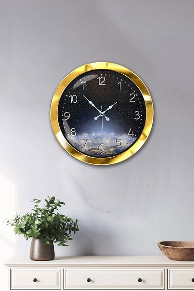 Kasva Concept 36 cm Gold Metal Strawberry Kitchen Wall Clock