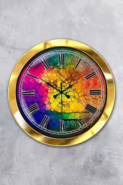 Kasva Concept Gift 36 cm Gold Metal Color Wall Clock