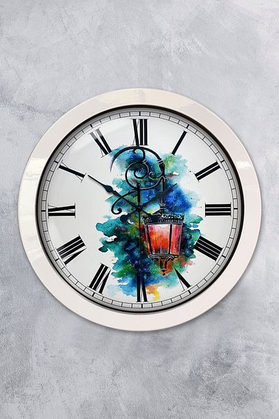 Kasva Concept Gift 36 cm White Metal Mosaic Wall Clock