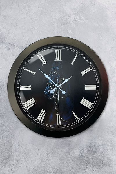 Kasva Concept Gift 36 cm Black Metal Horse Wall Clock
