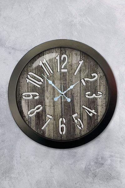 Kasva Concept Gift 36 cm Black Metal Antique Wall Clock