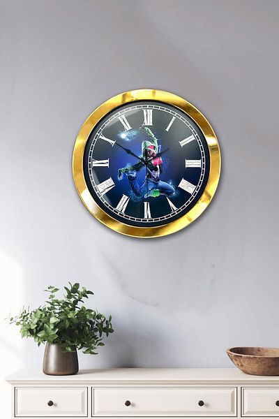 Kasva Concept Gift 36 cm Gold Metal Dance Wall Clock