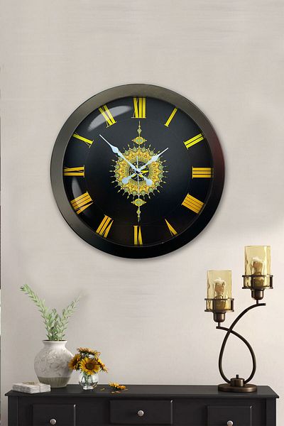 Kasva Concept Gift 36 cm Black Metal Verse Wall Clock