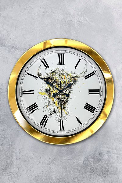 Kasva Concept Gift 36 cm Gold Metal Animal Kingdom Wall Clock