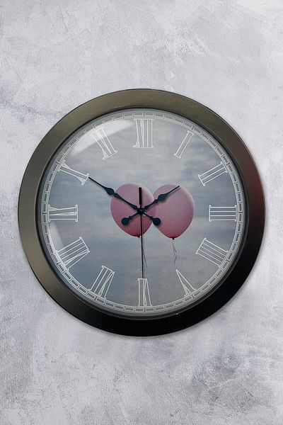 Kasva Concept Gift 36 cm Black Metal Love Wall Clock