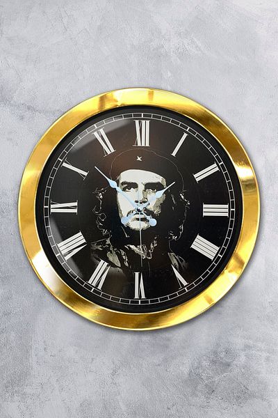 Kasva Concept Gift 36 cm Gold Metal Check Vara Wall Clock