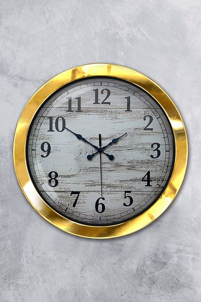 Kasva Concept Gift 36 cm Gold Metal Novel Wall Clock